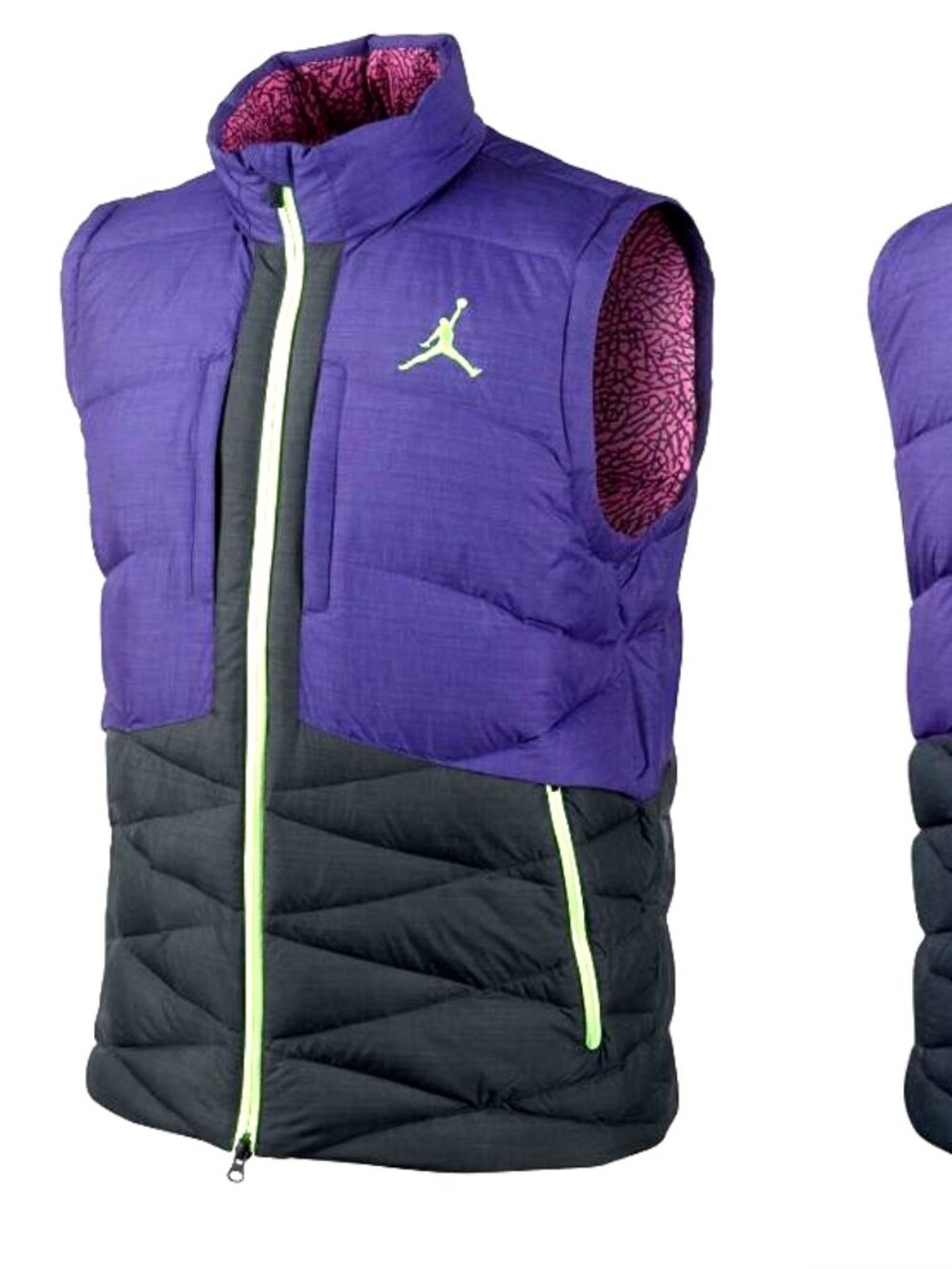 NIKE JORDAN PUFFER VEST MENS 2XL 550 DOWN FILL PURPLE & BLK EXCELLENT 545950-547